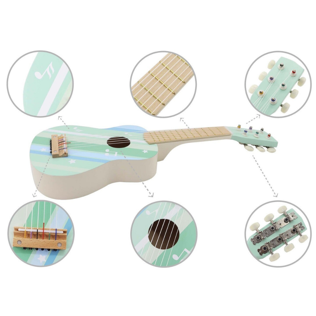 Wooden Guitar - Misty Aqua