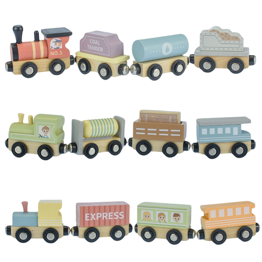 Wooden Train & Carriage Set