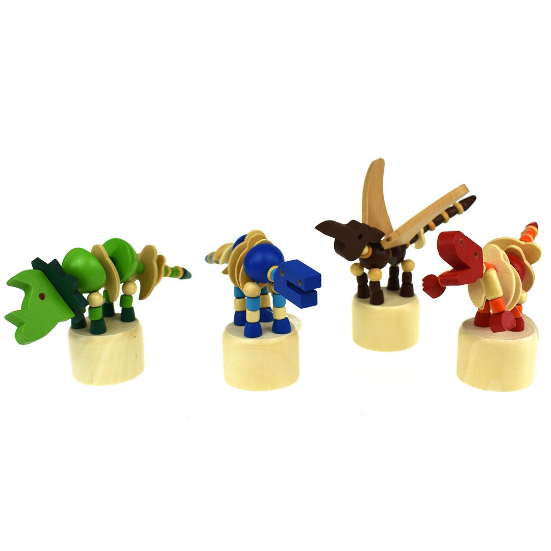 Wooden Dancing Dinosaur Set of 4