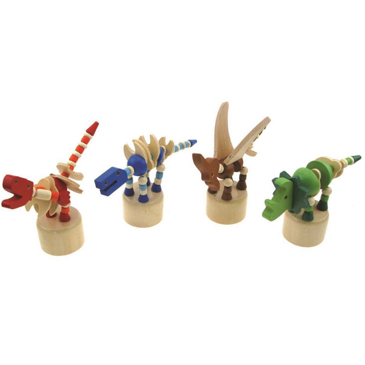 Wooden Dancing Dinosaur Set of 4