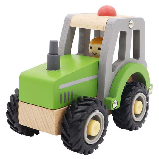 Wooden Tractor With Rubber Wheels