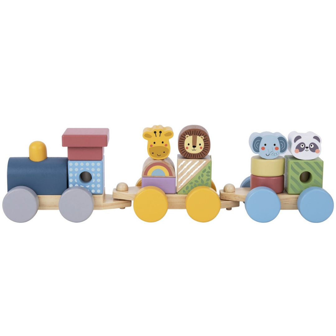 Wooden Stacking Animals Train