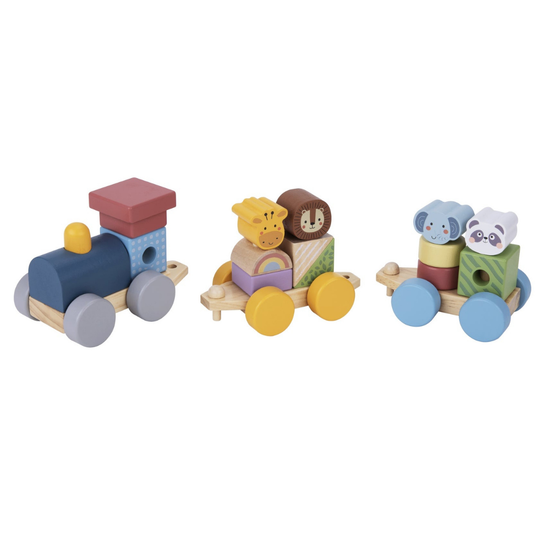 Wooden Stacking Animals Train