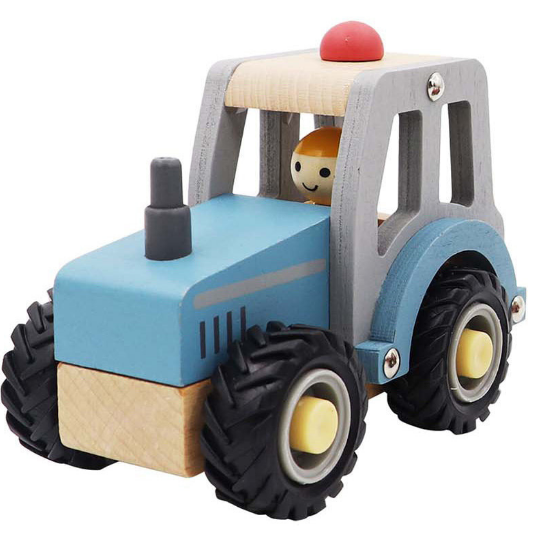 Wooden Tractor With Rubber Wheels