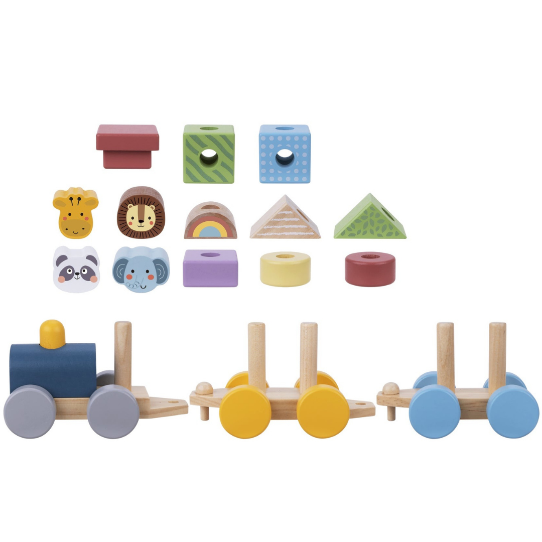 Wooden Stacking Animals Train