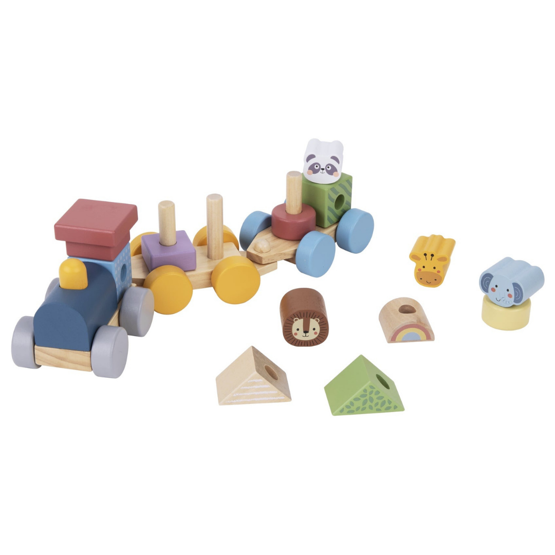 Wooden Stacking Animals Train