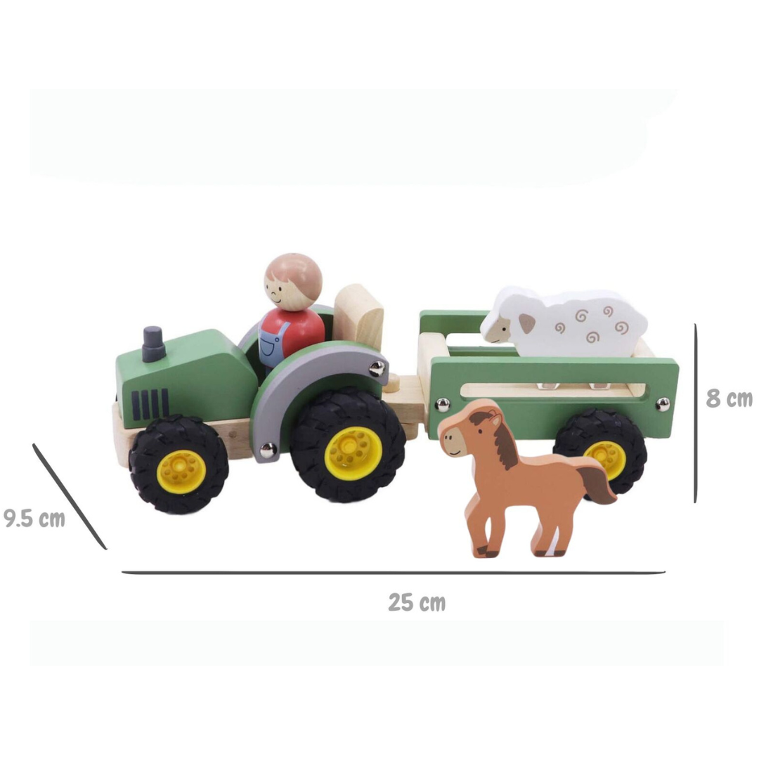 Green Farm Wooden Tractor