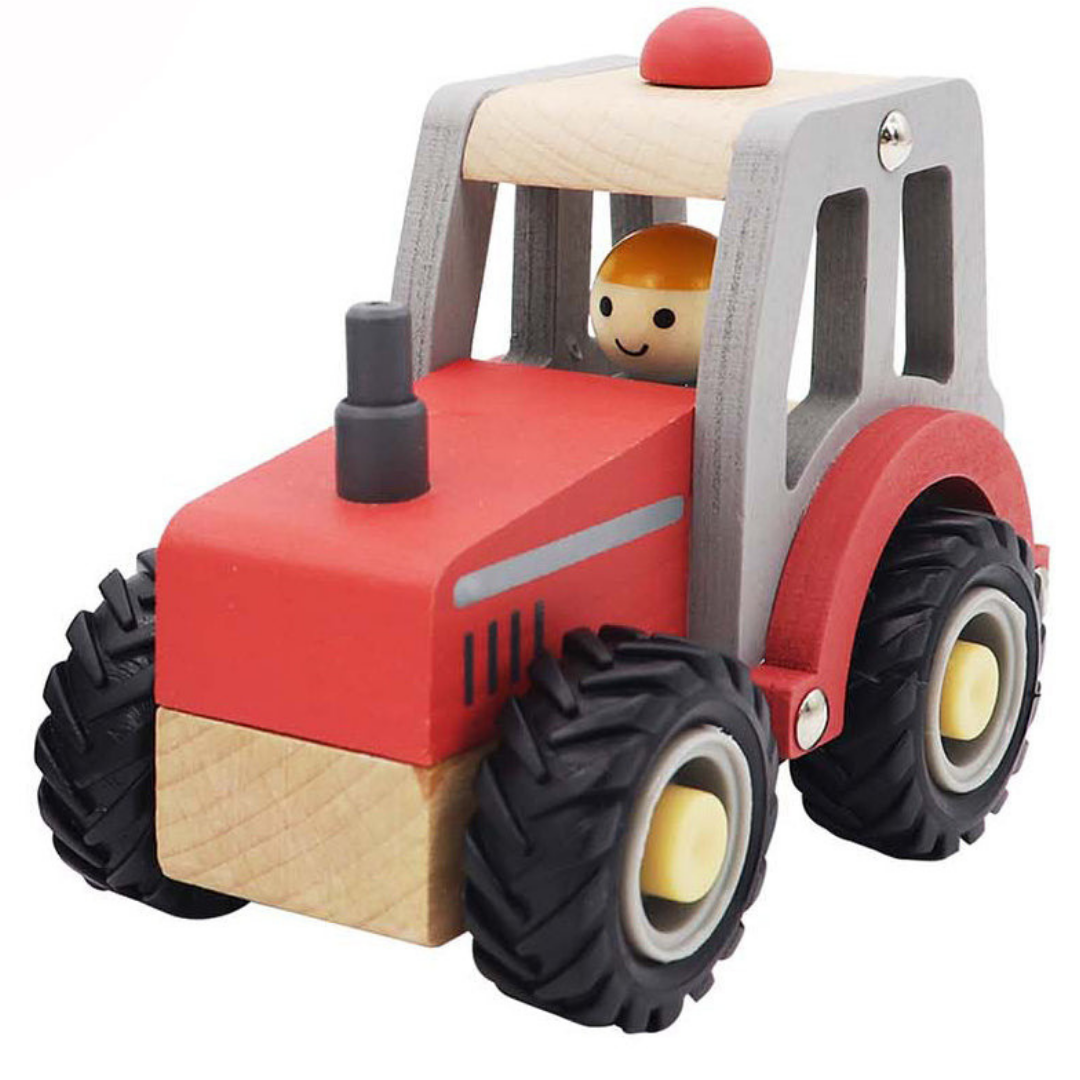 Wooden Tractor With Rubber Wheels