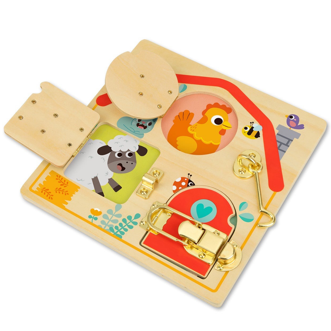 Latches Activity Wooden Puzzle Board