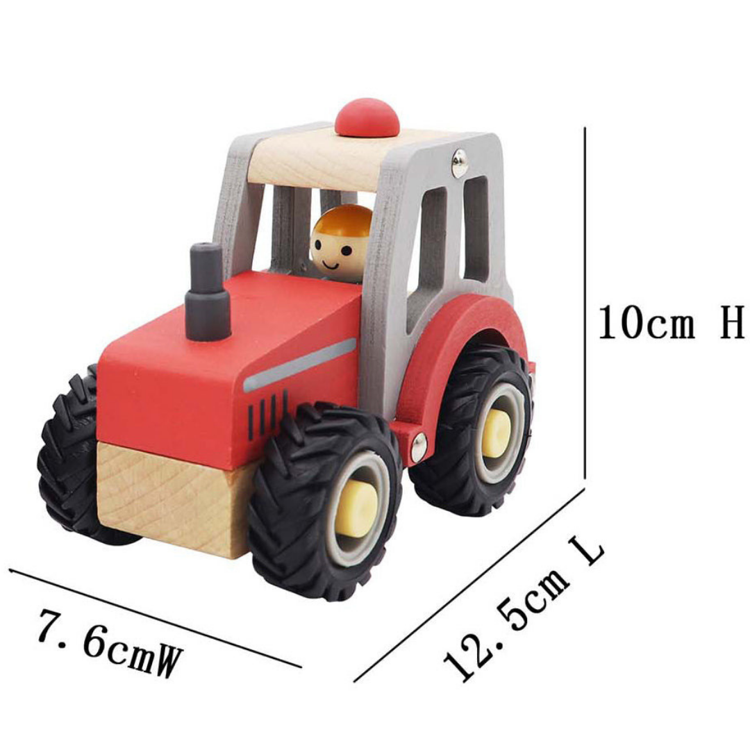 Wooden Tractor With Rubber Wheels