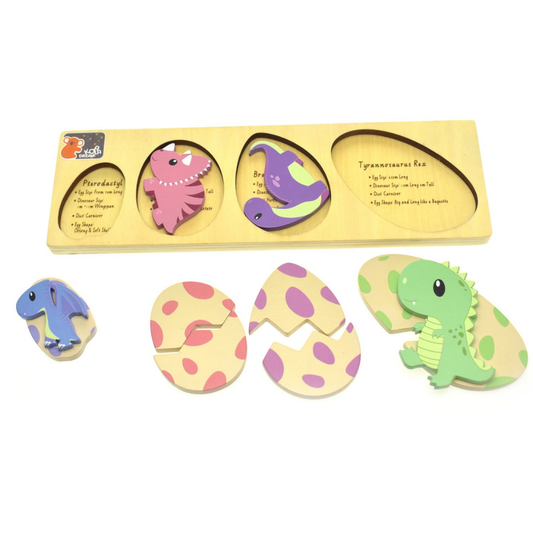 Dinosaur Eggs With Facts 2 Layers Puzzle Board