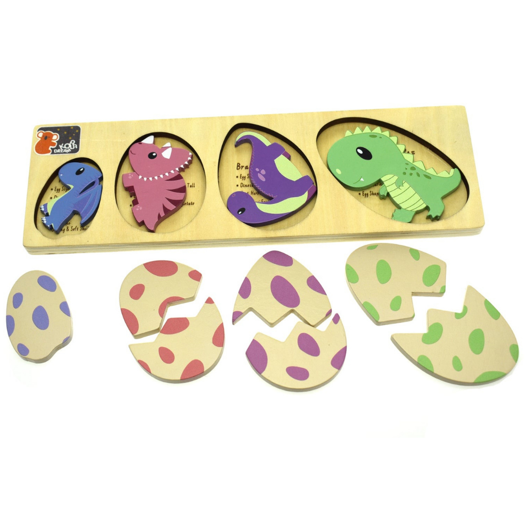 Dinosaur Eggs With Facts 2 Layers Puzzle Board