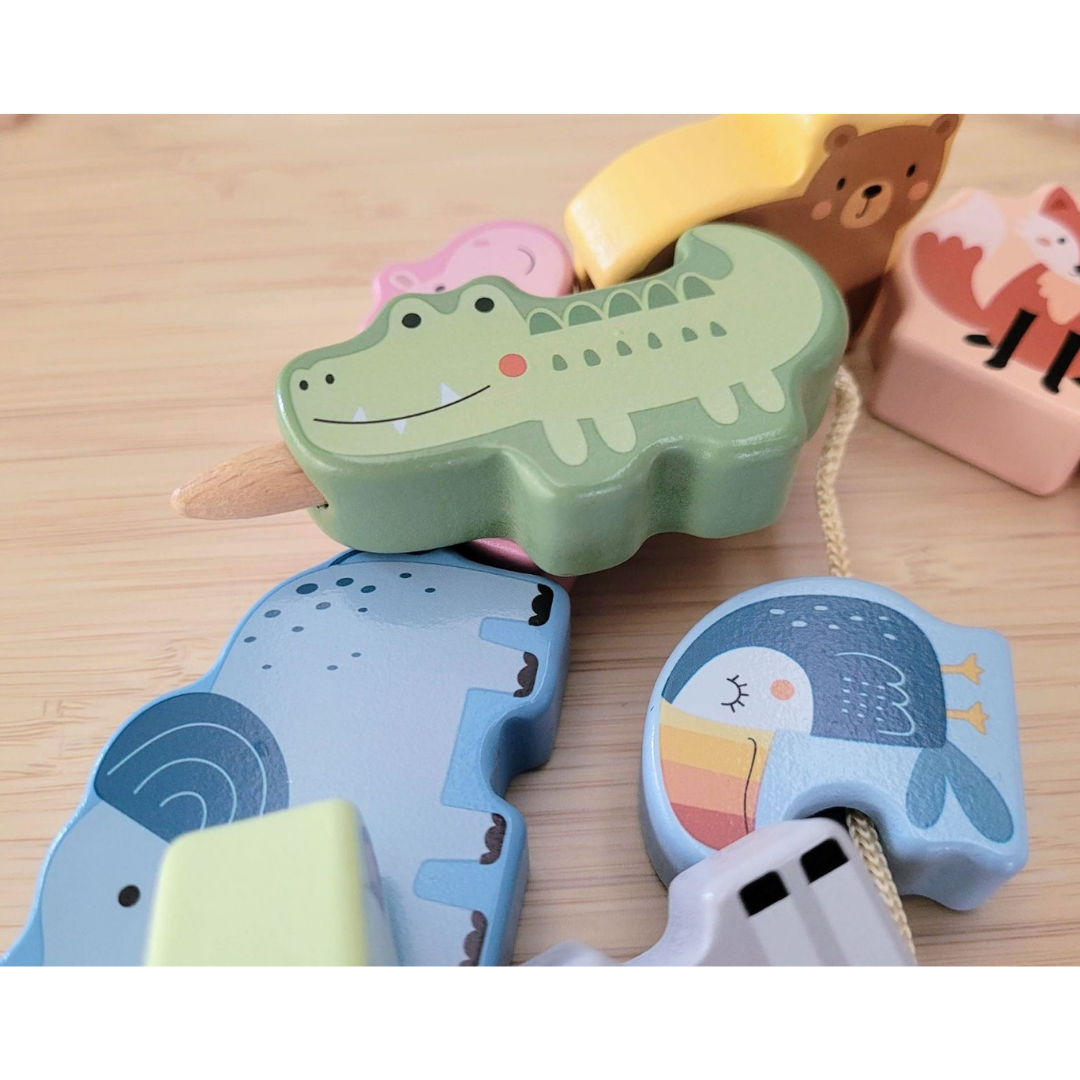 Lacing Blocks - Wild Animals