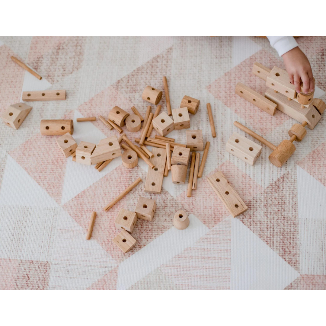 Natural wood Construction Set