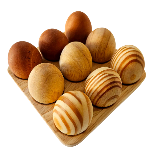 Natural eggs with tray