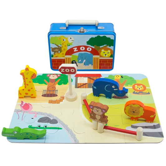 Zoo Playset in Tin Case