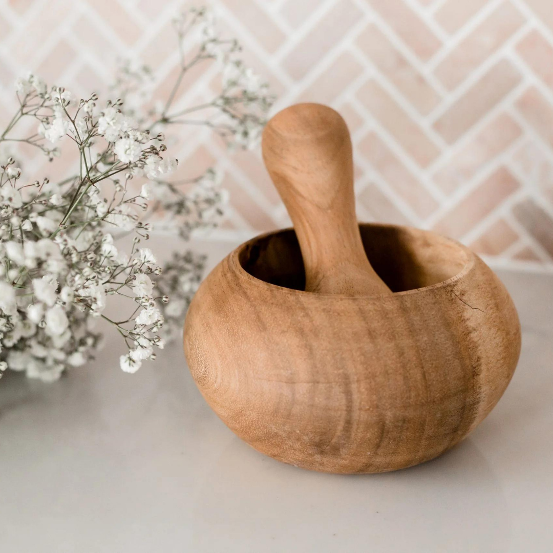 Wooden Pestle and Mortar