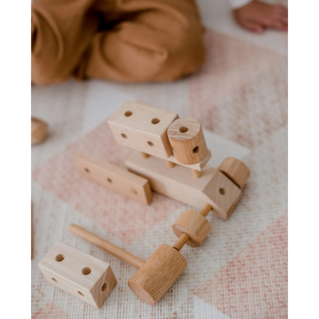 Natural wood Construction Set