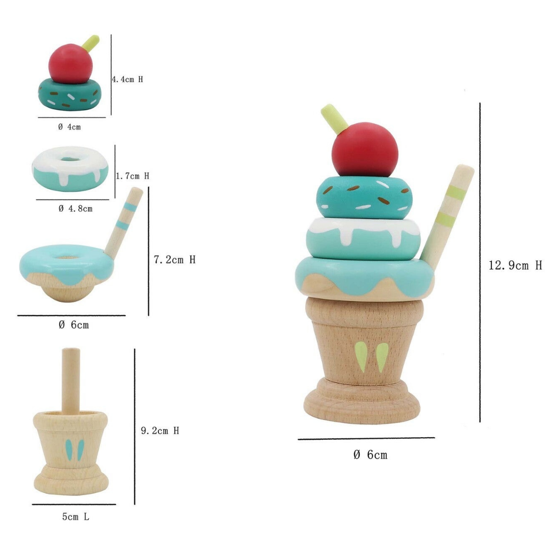 Wooden Stacking Ice-cream Mint