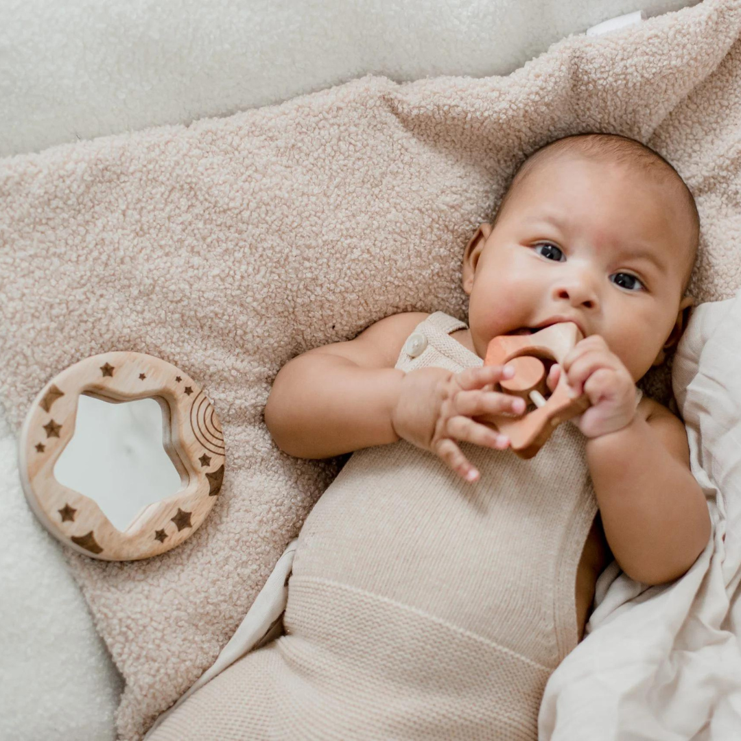 Star Rattle and Baby Mirror Set