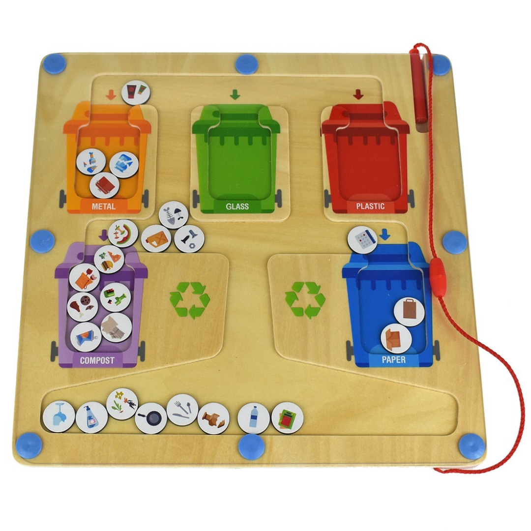 Recycling Magnetic Maze Sorting Game