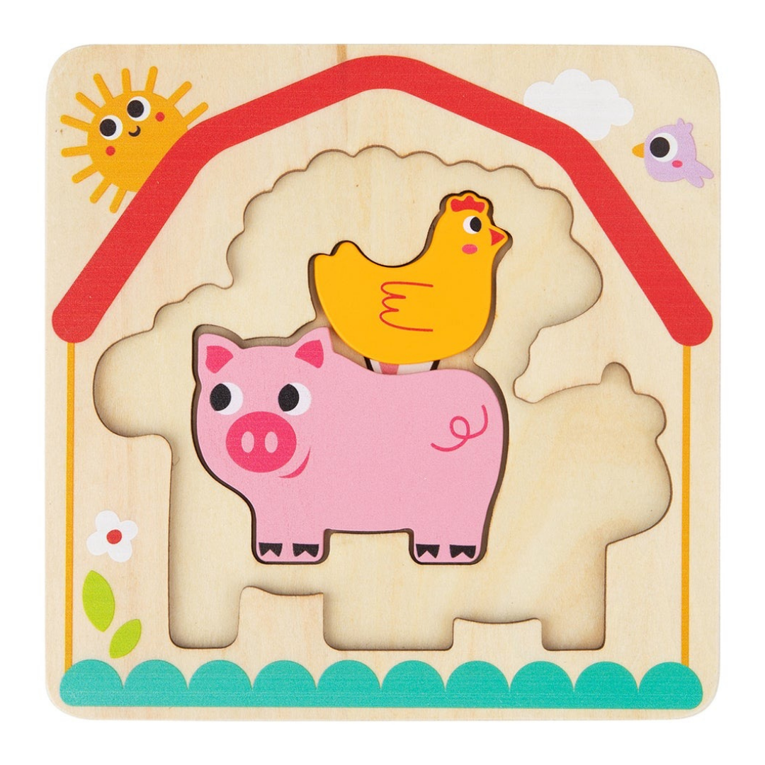 Multi-Layered Farm Animal Puzzle