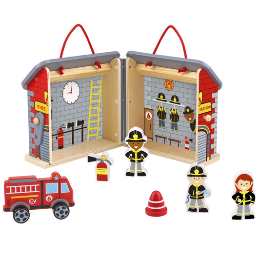 Fireman Playset With Carry Box