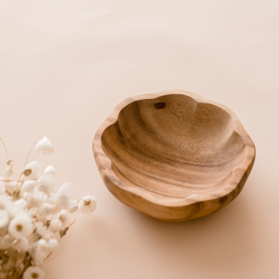 Flower Wooden Bowl