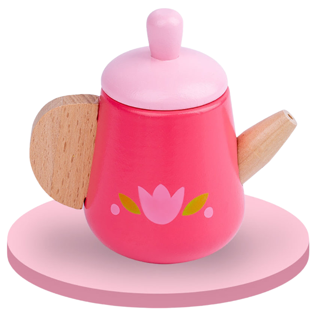 Kids Wooden Pink Tea Set