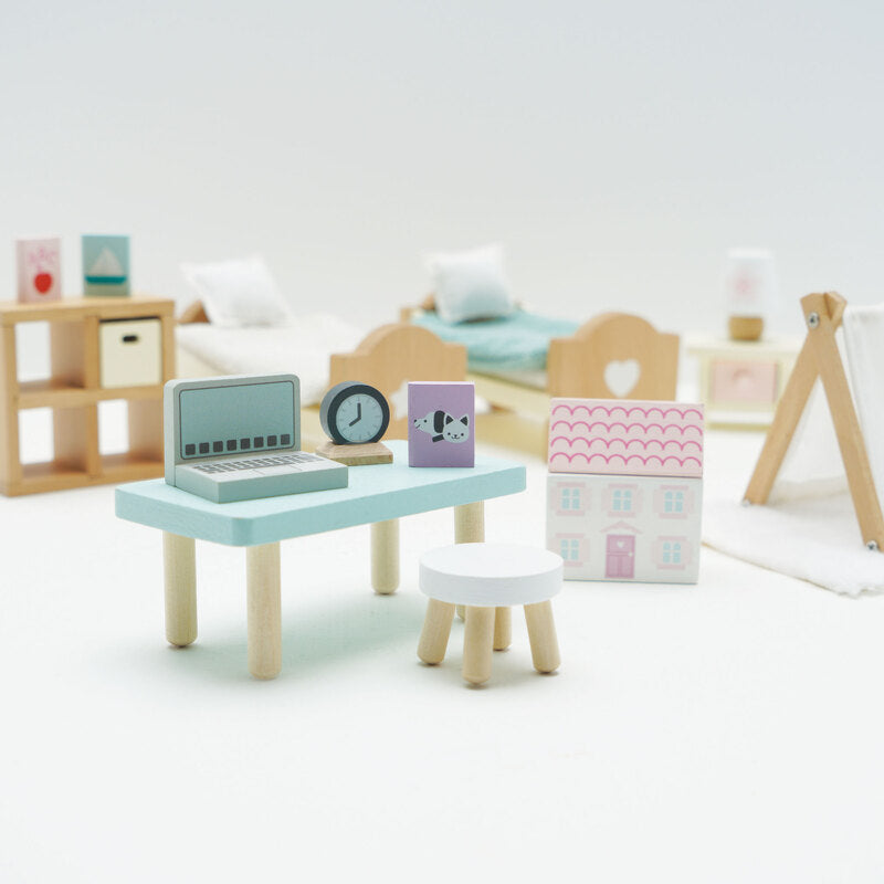 Wooden Doll House Children's Bedroom - 24 piece