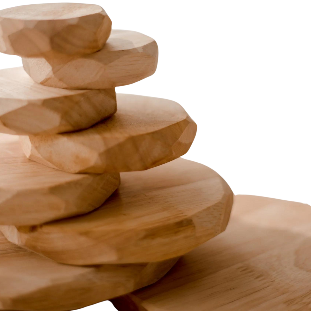 Natural Wooden Stacking Stones – Playful Eco