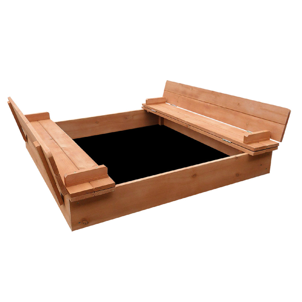 Wooden Sandbox SandPit with Foldable Seats