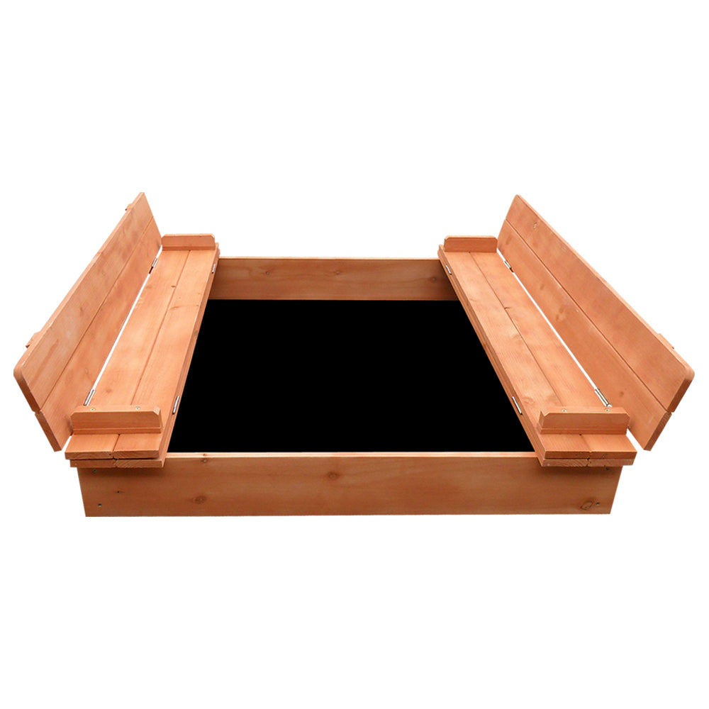 Wooden Sandbox SandPit with Foldable Seats