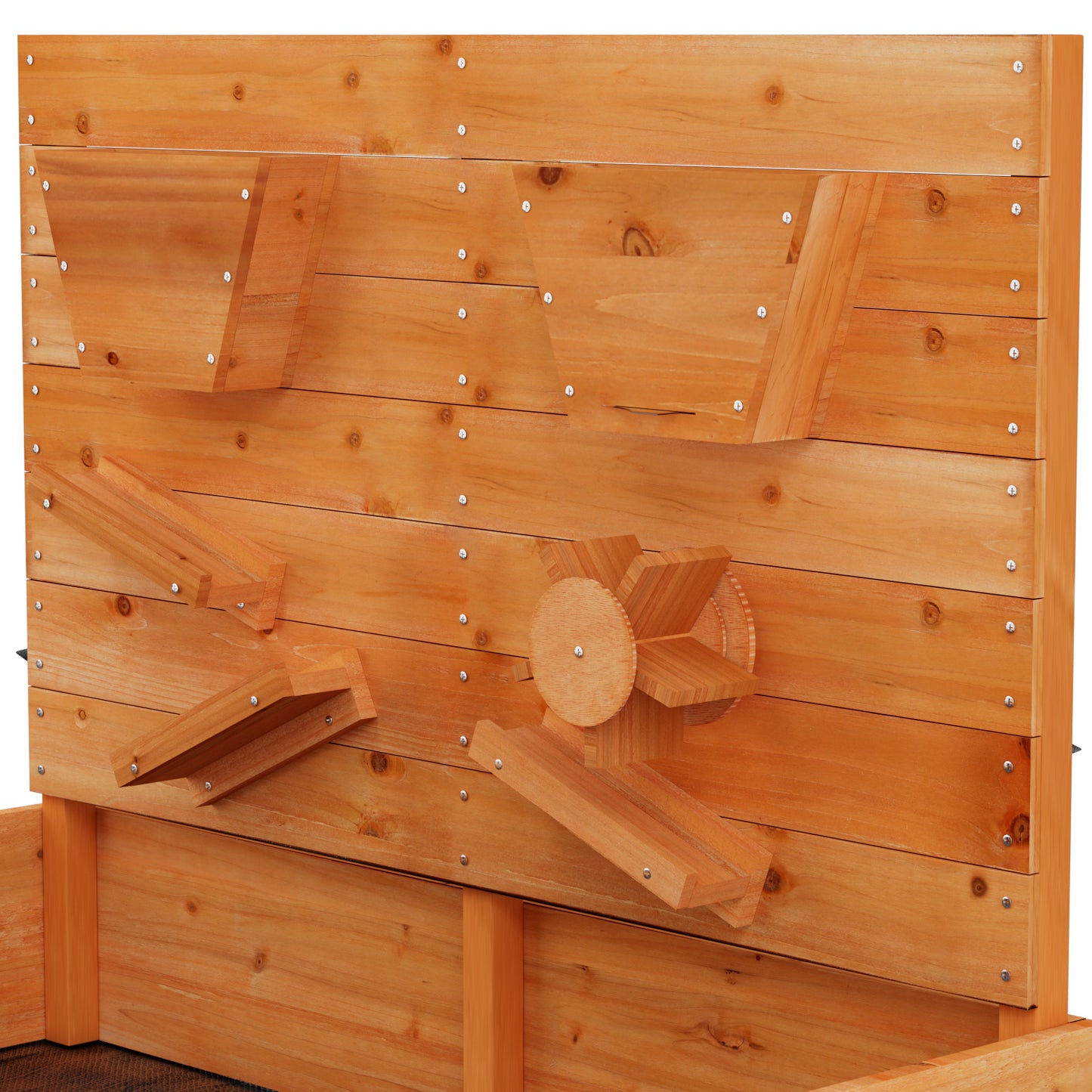 Wooden Sandbox SandPit with Cover Funnel