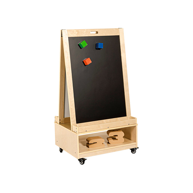 Magnetic Double Sided Wooden Chalkboard and Whiteboard