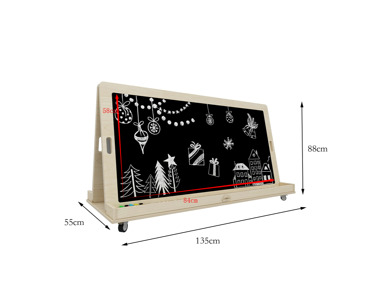 Magnetic Standing Easel White and Black Board