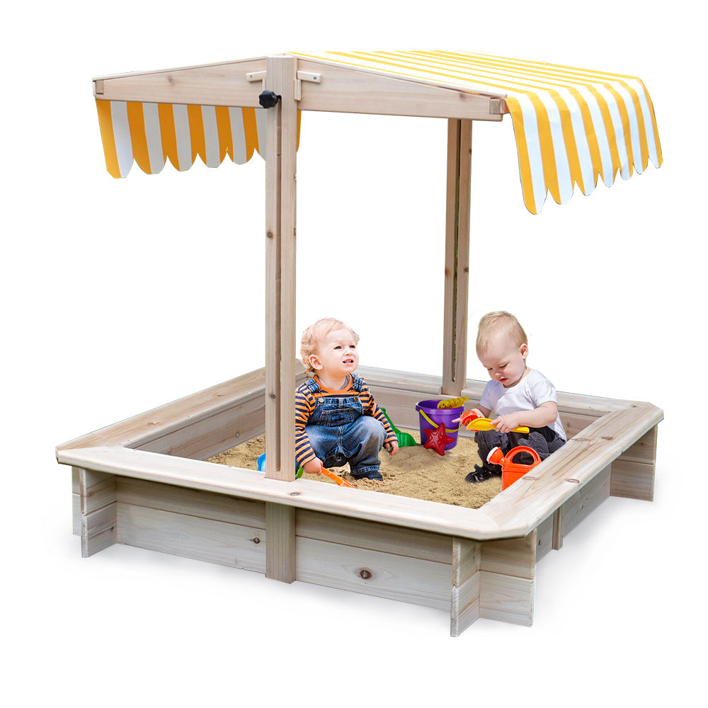 Wooden Sandpit with Canopy