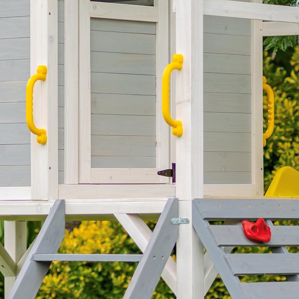 Wooden Tower Cubby House with Slide