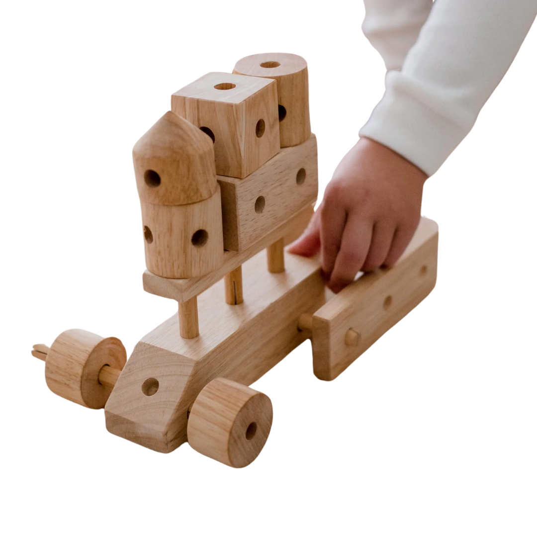 Natural wood Construction Set